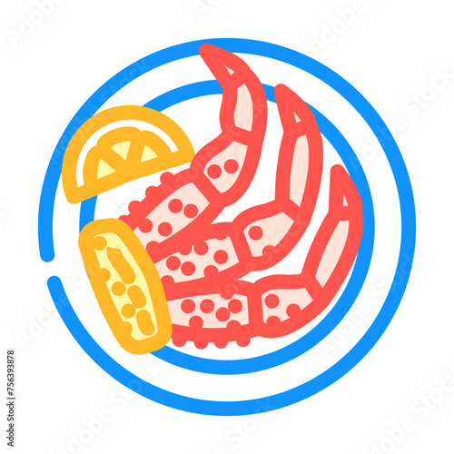 crab legs sea cuisine color icon vector. crab legs sea cuisine sign. isolated symbol illustration
