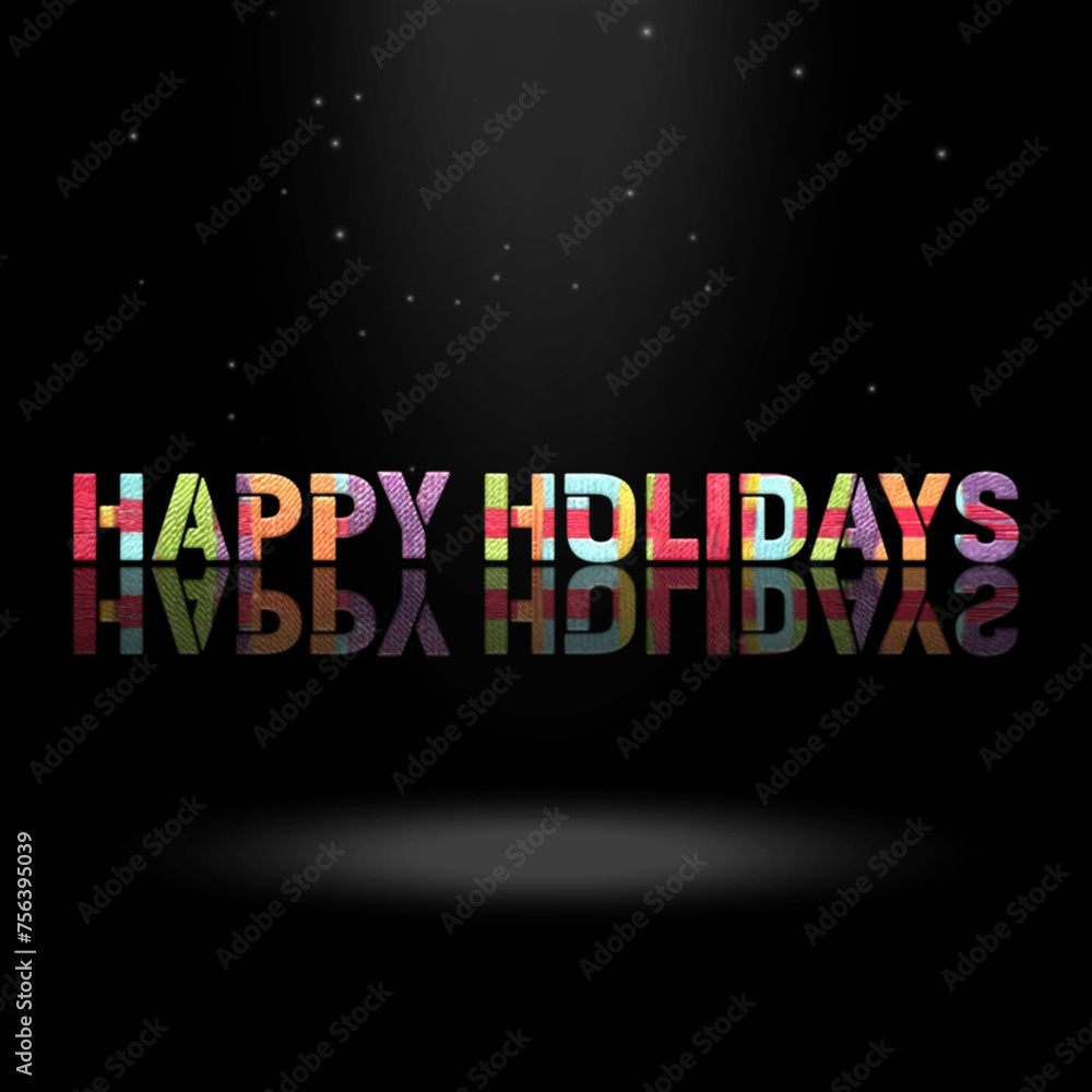 3d graphics design, happy holidays text effects