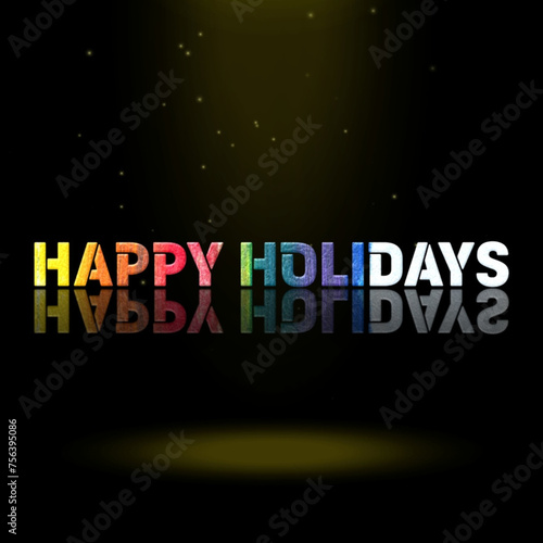 3d graphics design, happy holidays text effects