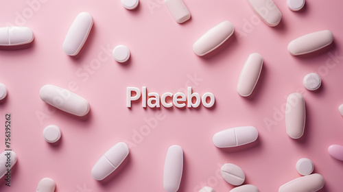 Colorful Pills and Placebo Text