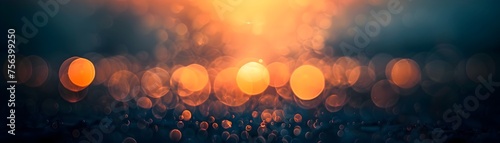 Abstract Sunset Bokeh Scene with Crowd and Lights, To provide an abstract and artistic sunset bokeh scene for use in modern and creative projects or photo