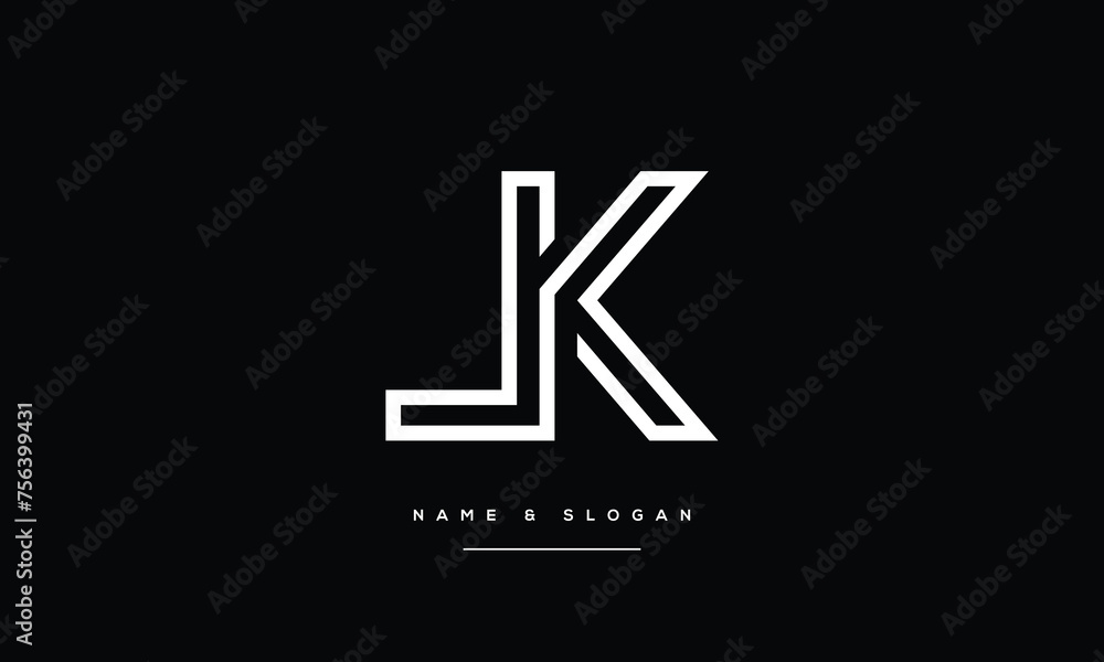 Fototapeta premium Alphabets Letters LK, KL ,Initials Logo Monogram
