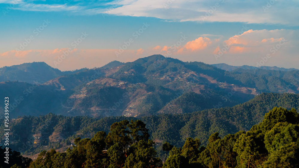 View of the green mountains at Uttarakhand India View of the green mountains at Uttarakhand India