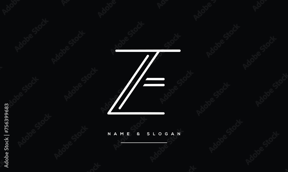 Fototapeta premium ZE, EZ, Abstract Letters Logo monogram