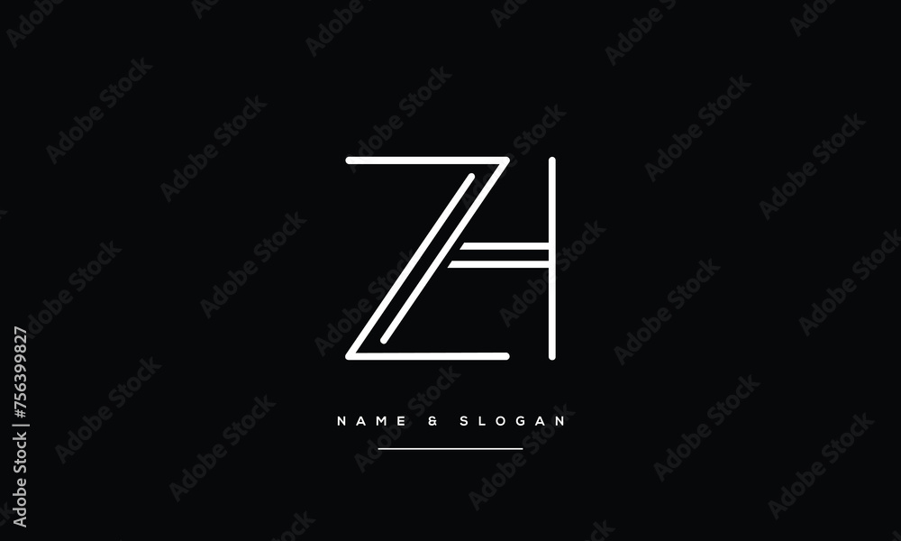HZ, ZH, Abstract Letters Logo Monogram HZ, ZH, Abstract Letters Logo Monogram