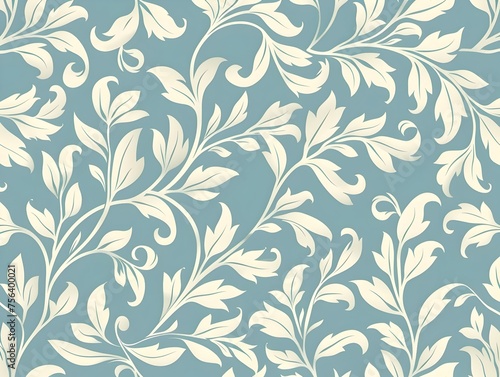 Elegant and Luxurious Seamless Pattern with Leaves and Swirls, This pattern would be perfect for designers looking for a sophisticated and timeless