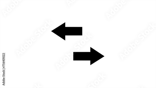 Free Download Black color forward left and right pointing solid long arrow icon sketch as symbol. Collection of arrow icon. - GFXLoad