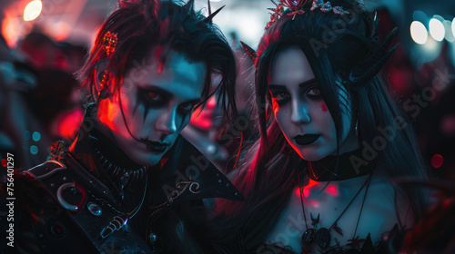 Cosplayers of vampires, event with creatures from mystical and fantasy worlds.