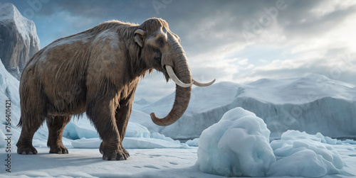 Prehistoric wolly mammoth, an extinct giant of the ice age
