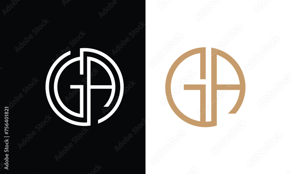 alphabet Letters GA, AG, Initials Logo Monogram alphabet Letters GA, AG, Initials Logo Monogram