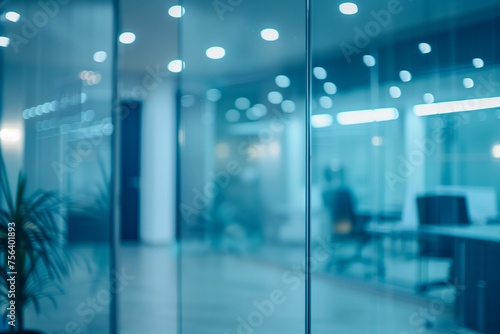 Image of a transparent office with light shining through