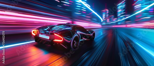 fast moving car at night