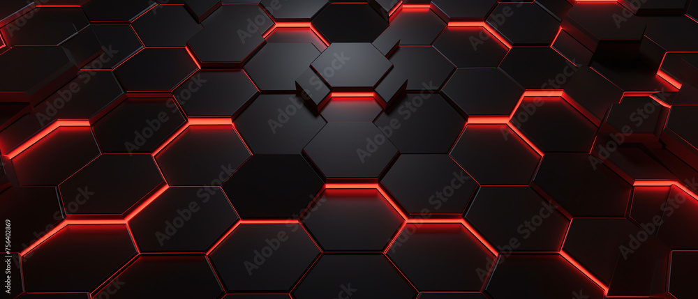 Hexagonal dark neon background, glowing neon lines. Hexagonal dark neon background, glowing neon lines.