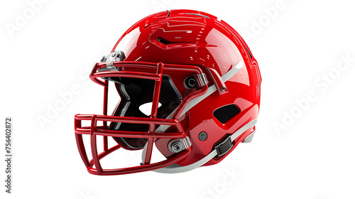 Red football helmet isolated on a transparent background