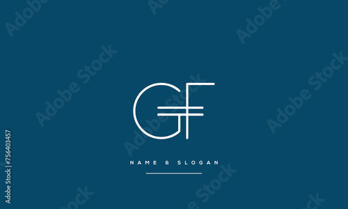 Alphabets Letters GF, FG, Initials Logo Monogram