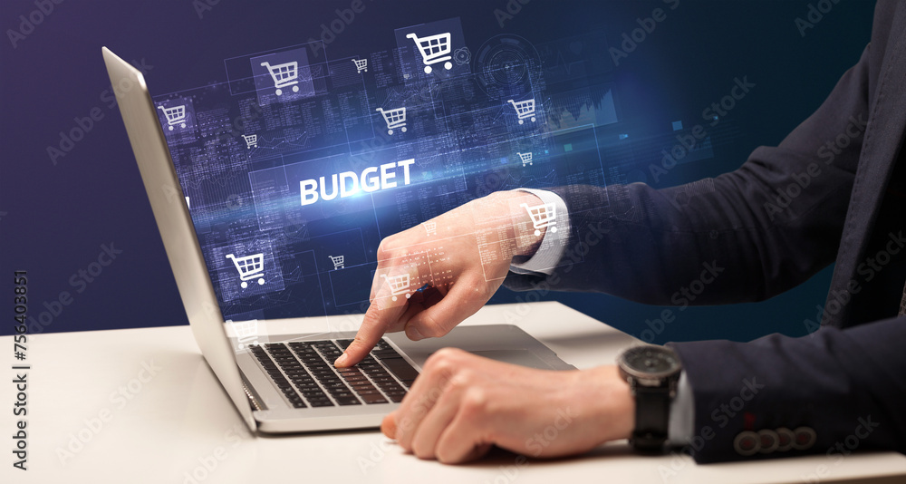 Businessman working on laptop concept concept Businessman working on laptop concept concept
