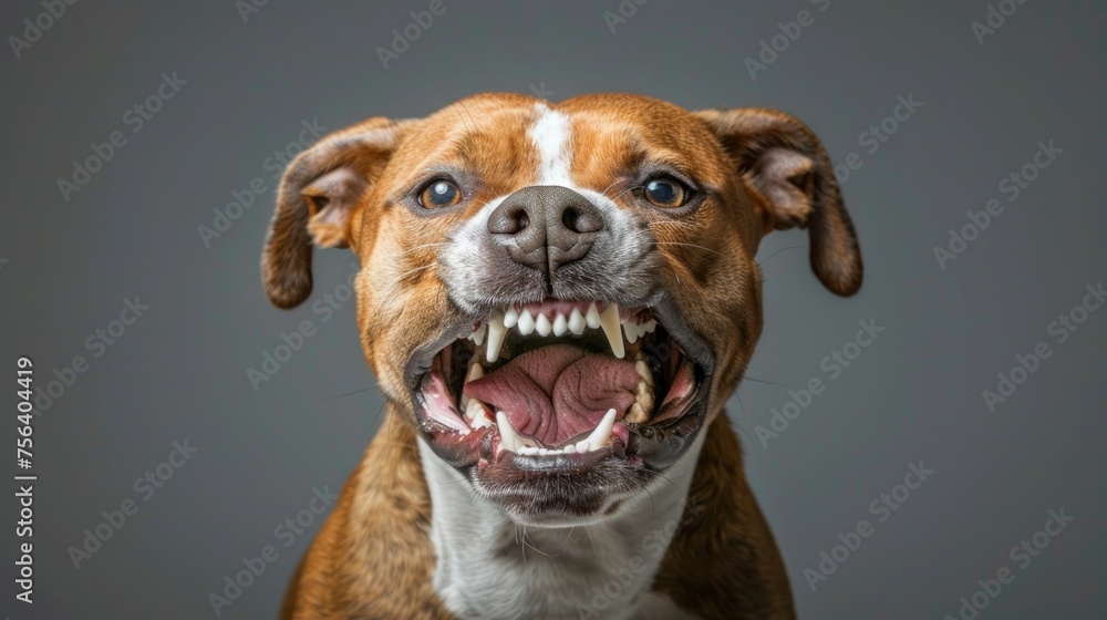 Intense Pitbull Displaying Aggression - A Powerful Portrait Generative AI Intense Pitbull Displaying Aggression - A Powerful Portrait Generative AI