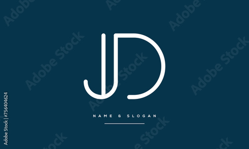 JD, DJ, Abstract Letters Logo Monogram