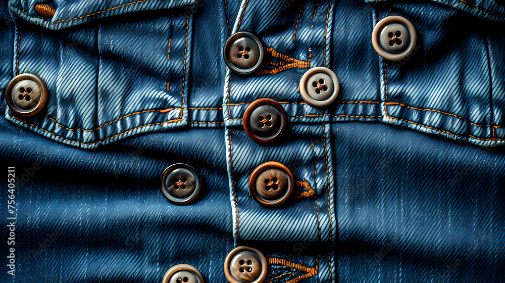 Naklejka premium Close-up of selected denim, highlighting texture and seams