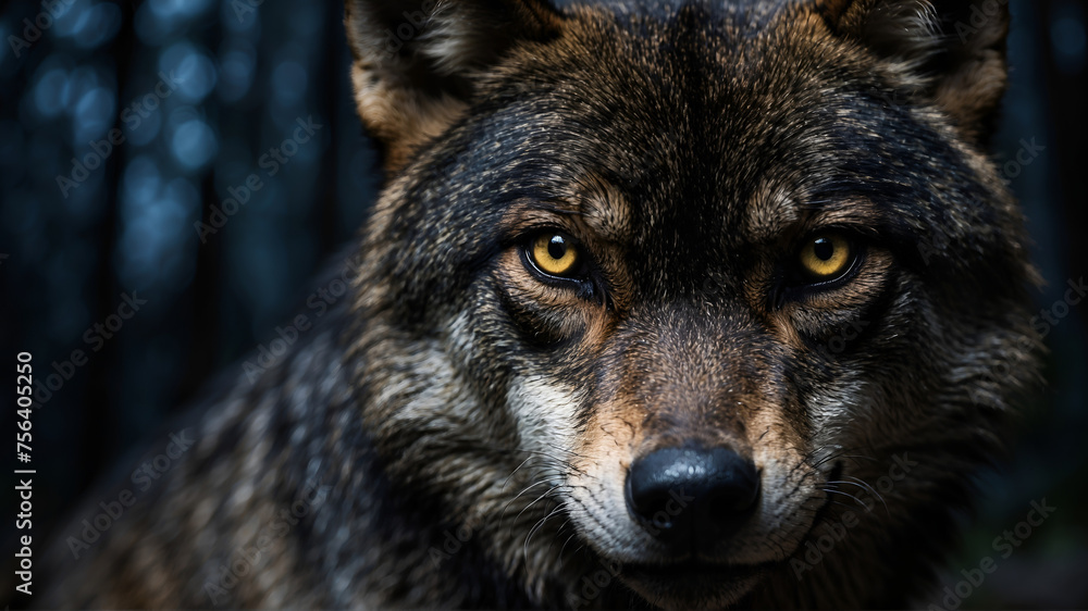 Closeup of wolf eyes 