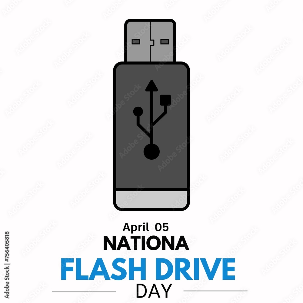 graphic of national flash drive day good for national flash drive day celebration. flat design. flyer design.flat illustration. April 5