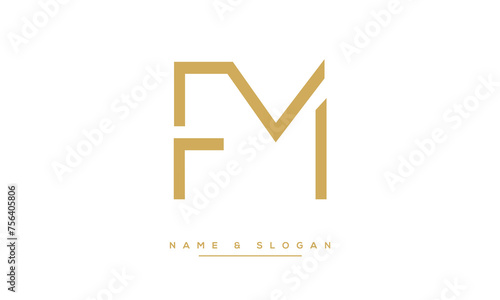 Alphabet Letters FM, MF, Initials Logo Monogram