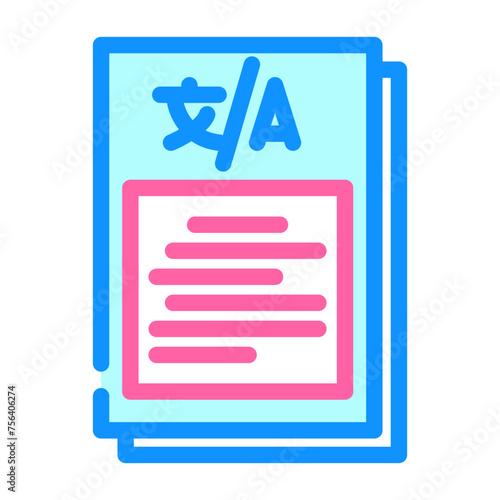 content localization technical writer color icon vector. content localization technical writer sign. isolated symbol illustration © sevector