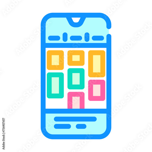 time blocking app management color icon vector. time blocking app management sign. isolated symbol illustration