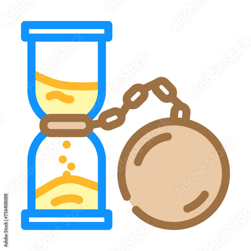 debt time management color icon vector. debt time management sign. isolated symbol illustration