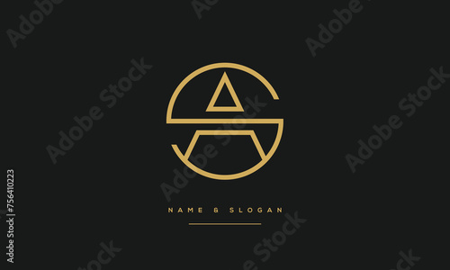 SA, AS, S, A, Abstract Letters Logo monogram