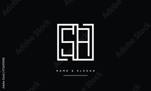 SA, AS, S, A, Abstract Letters Logo monogram