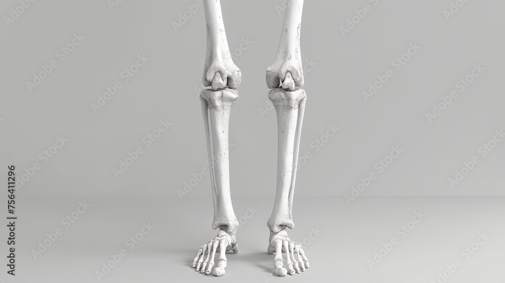 Human Skeleton System Lower Limbs Bone Joints Anatomy 3D Model Transparent
