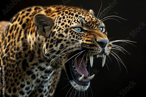 a roaring leopard © AAA