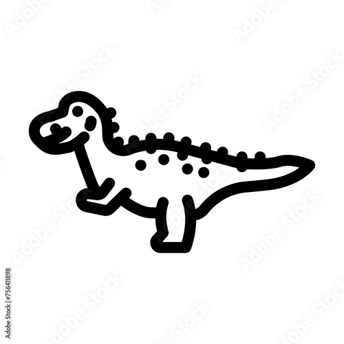 allosaurus dinosaur animal line icon vector. allosaurus dinosaur animal sign. isolated contour symbol black illustration