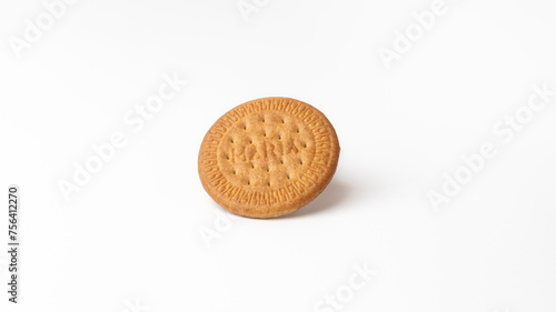 One Maria biscuit isolated on a white background photo