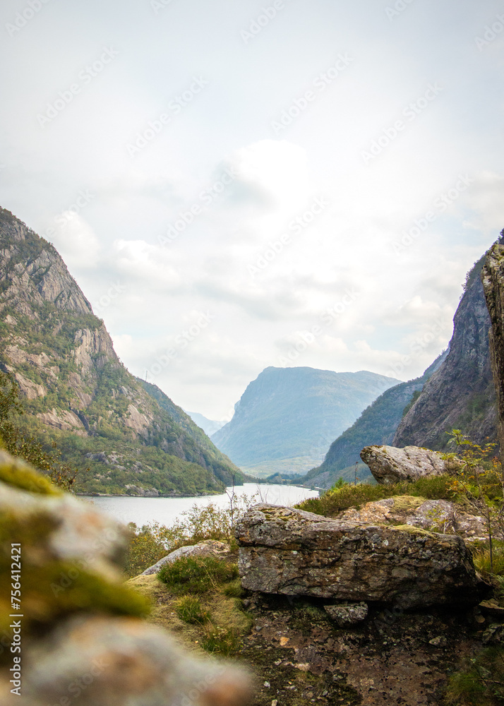 landscape with mountains in Norway fjord 