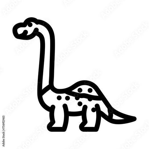 brachiosaurus dinosaur animal line icon vector. brachiosaurus dinosaur animal sign. isolated contour symbol black illustration