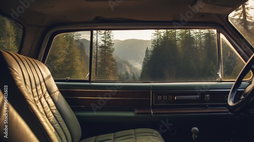Road trip aesthetic concept, muted neutral colors, happy travel, enjoy holidays and relaxation 