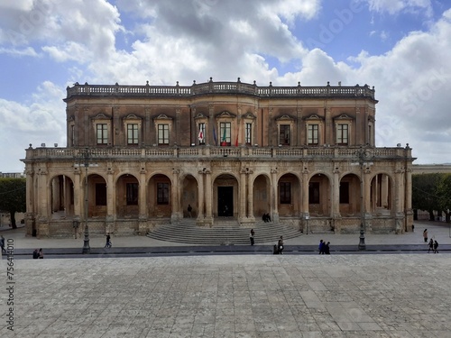 La facciata del Palazzo Ducezio a Noto. photo