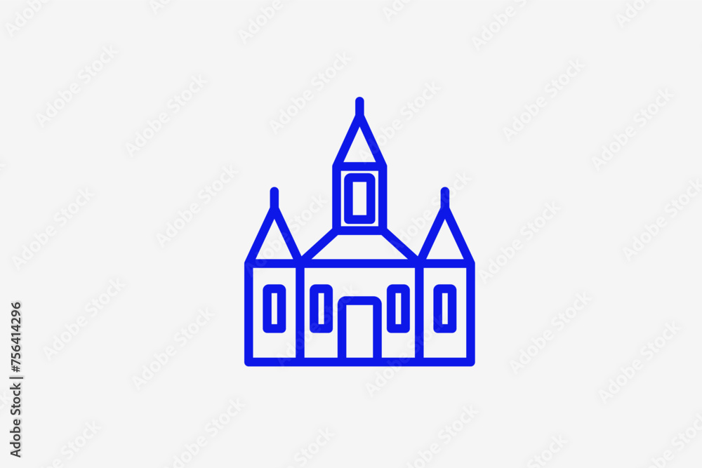 church illustration in line style design. Vector illustration.