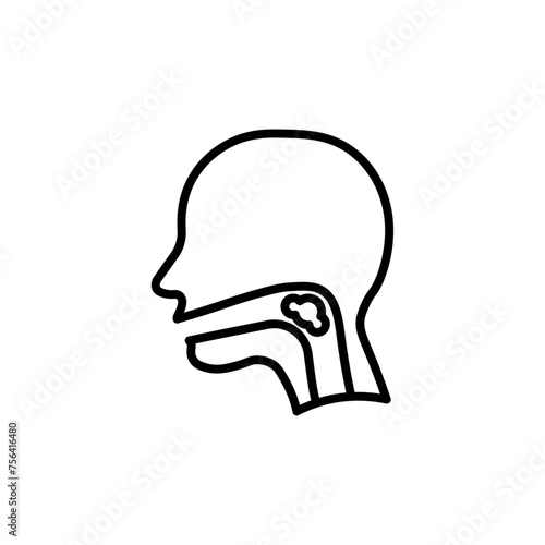 Swallowing Reflex Vector Line Icon illustration.