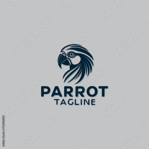 parrot modern logo vector design