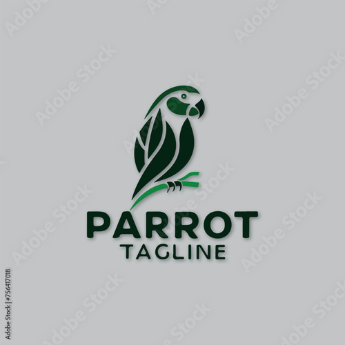 parrot modern logo vector design