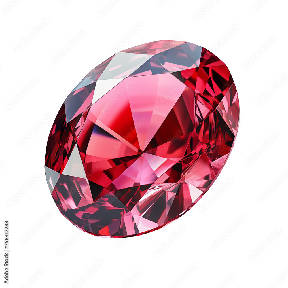 A single red ruby gemstone isolated on transparent background A single red ruby gemstone isolated on transparent background