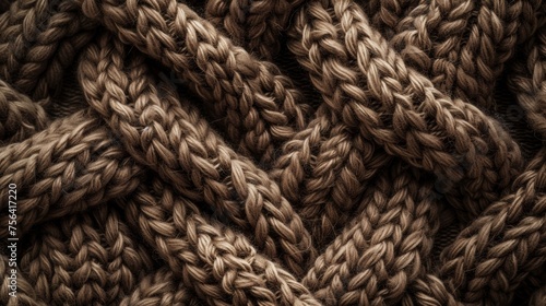 Close Up of Brown Knitted Material