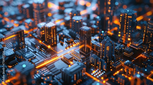 "Futuristic City Lights: A Close-Up Architectural Masterpiece"