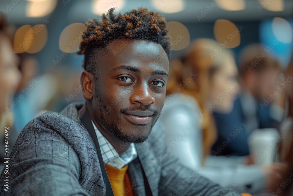 Young smiling guy sitting at a table in a cafe Young smiling guy sitting at a table in a cafe