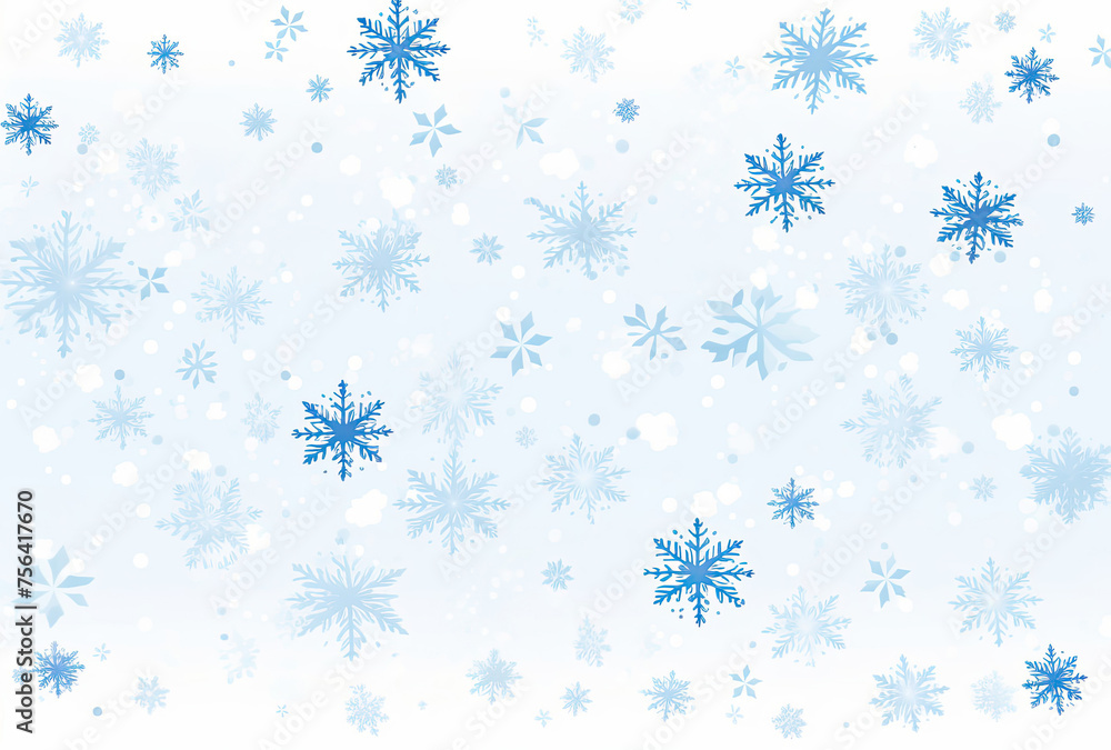 Blue Snowflake Pattern on White Background Blue Snowflake Pattern on White Background