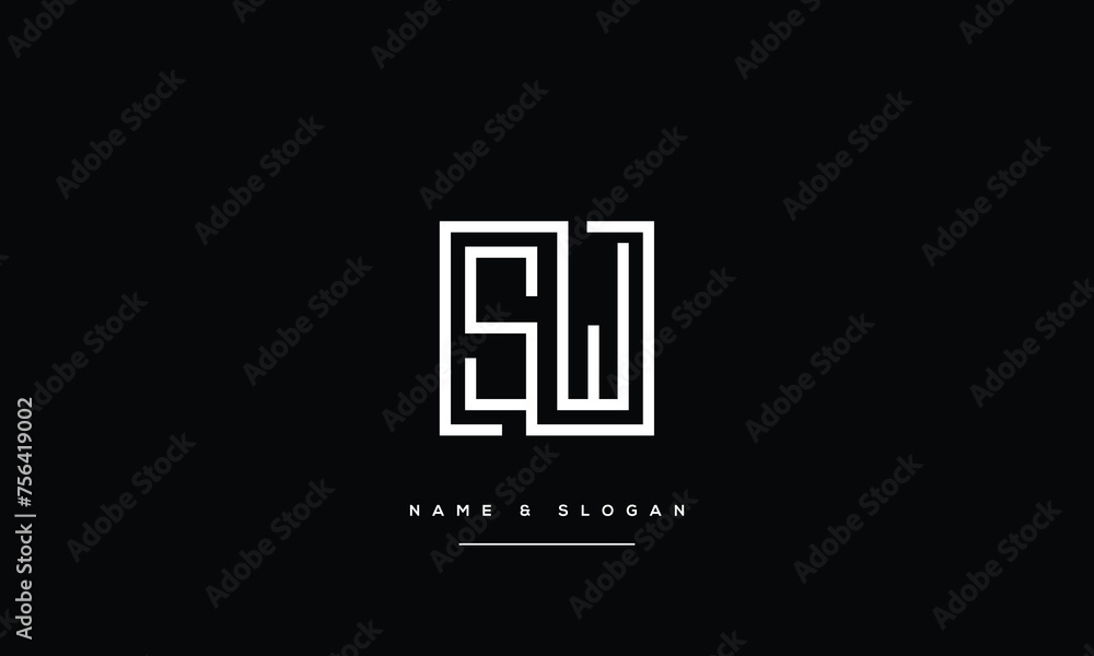 SW, WS, S, W, Abstract Letters Logo Monogram