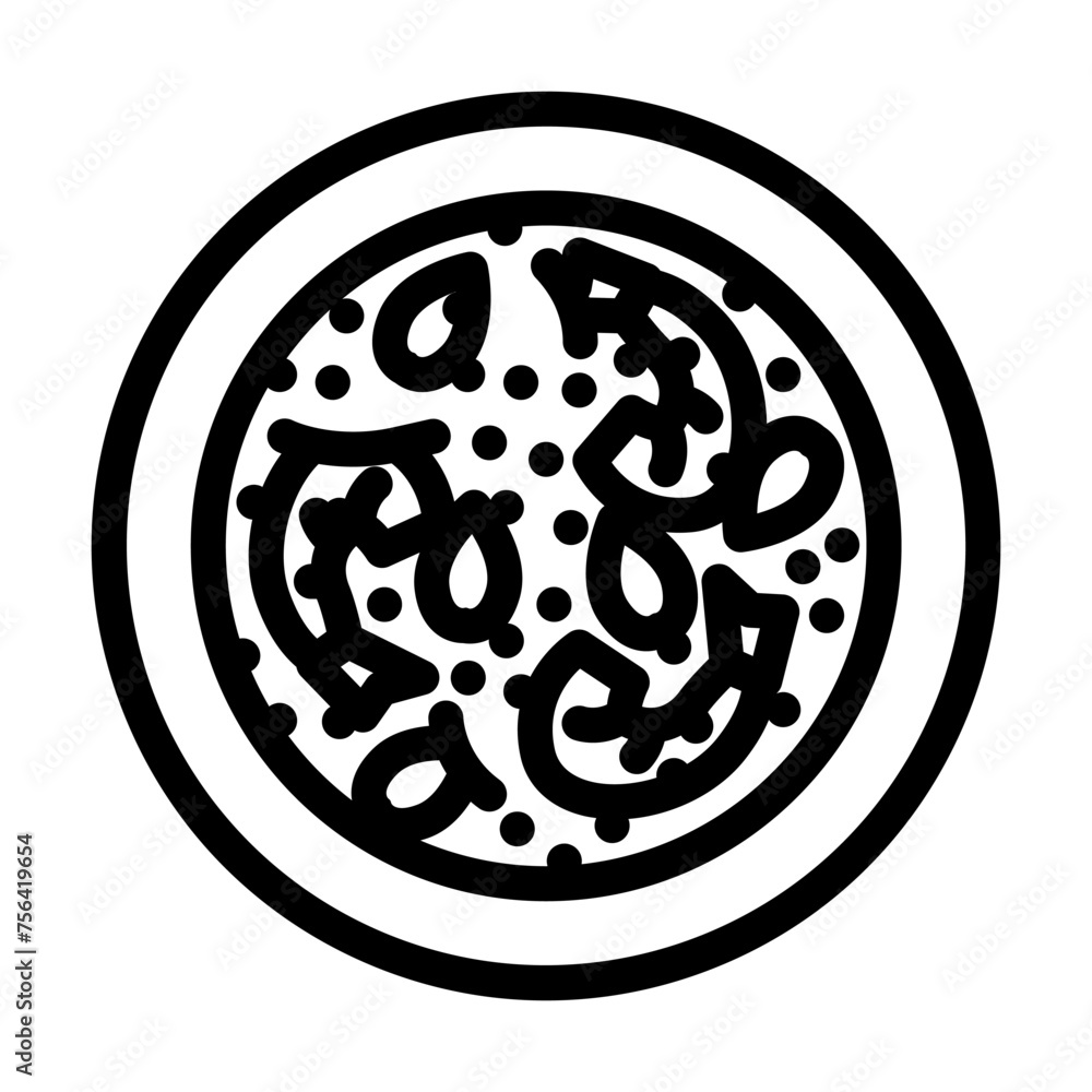 seafood paella sea cuisine line icon vector. seafood paella sea cuisine sign. isolated contour symbol black illustration seafood paella sea cuisine line icon vector. seafood paella sea cuisine sign. isolated contour symbol black illustration